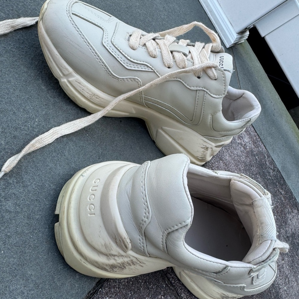 Gucci Beige Rhyton Sneakers - Picture 8 of 12